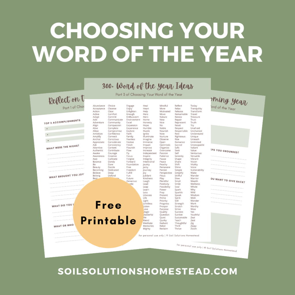 Choosing Your Word of the Year – Free Printable